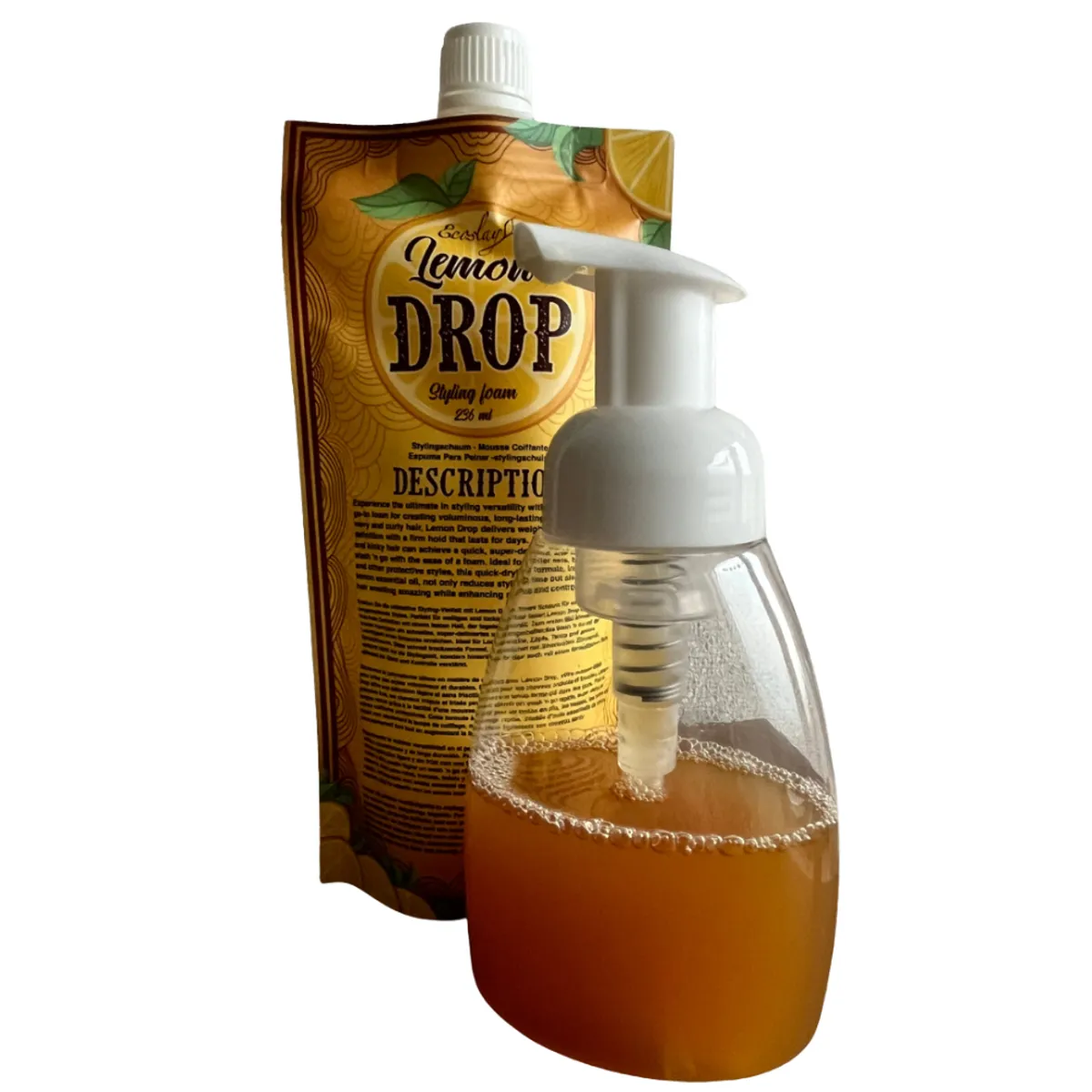 ECOSLAY - Mousse Para Rizos Lemon Drop 236 Ml Ecoslay