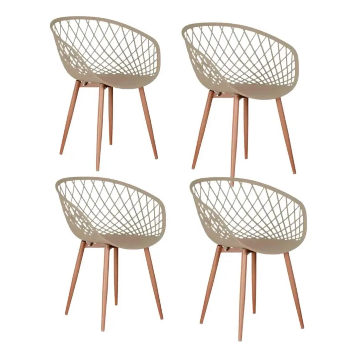 HABITA2 CHILE - Pack 4 Butaca Mesh Polipropileno Beige