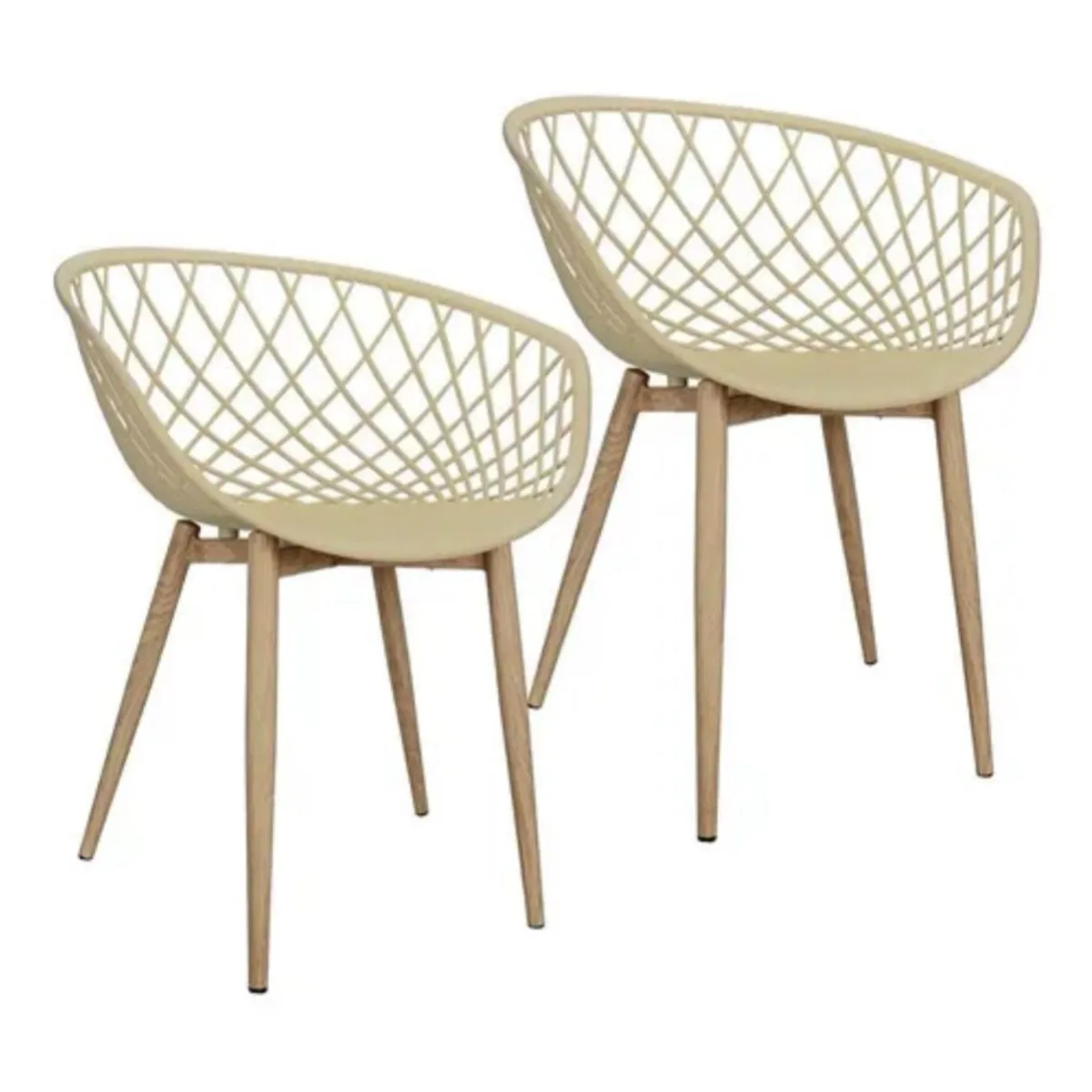HABITA2 CHILE - Pack 4 Butaca Mesh Polipropileno Beige