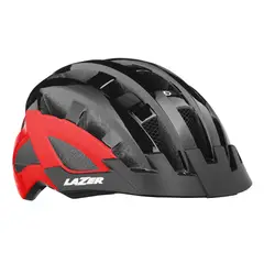 LAZER - Casco con luz Led Compact DLX Matte red