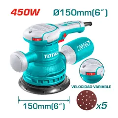 TOTAL TOOLS - Lijadora Roto Orbital 150mm 450w Total