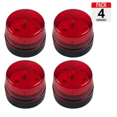 GENERICO - Pack x4 Balizas Estroboscópicas Rojas 12VDC