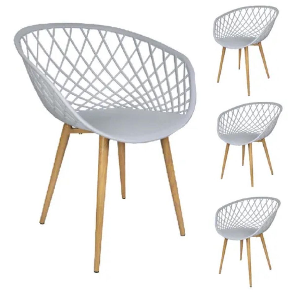 HABITA2 CHILE - Pack 4 Butaca Mesh Polipropileno Blanco