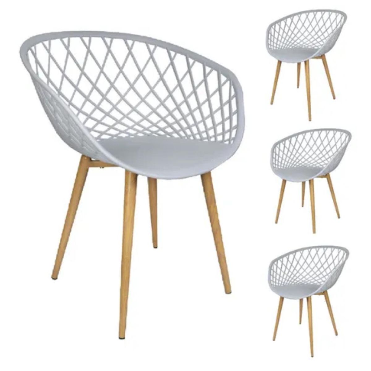 HABITA2 CHILE - Pack 4 Butaca Mesh Polipropileno Blanco