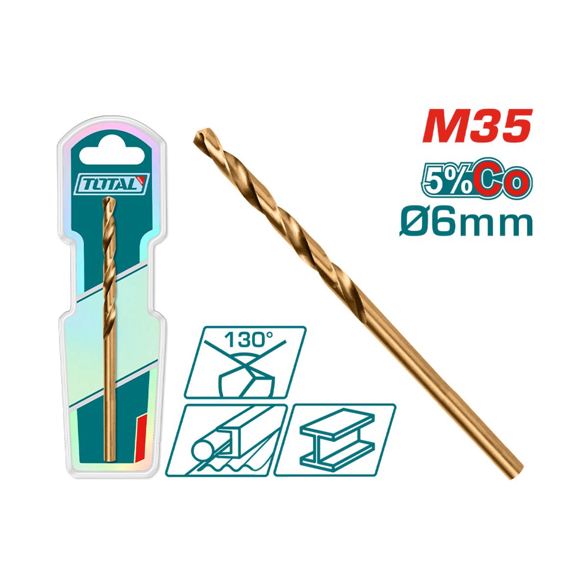 TOTAL TOOLS - Broca HSS-CO M35 6mm Total