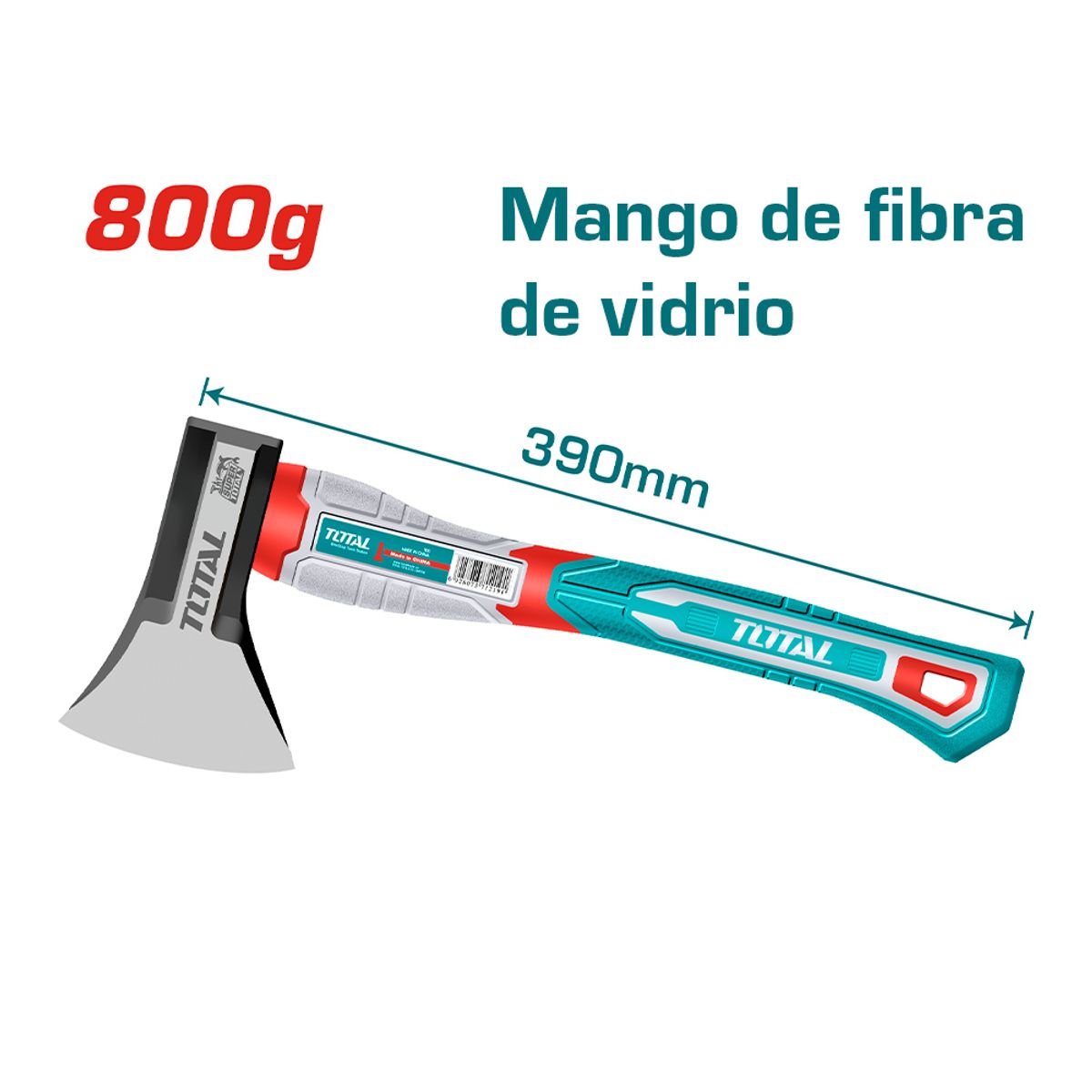 TOTAL TOOLS - Hacha Mango Fibra 800g Total