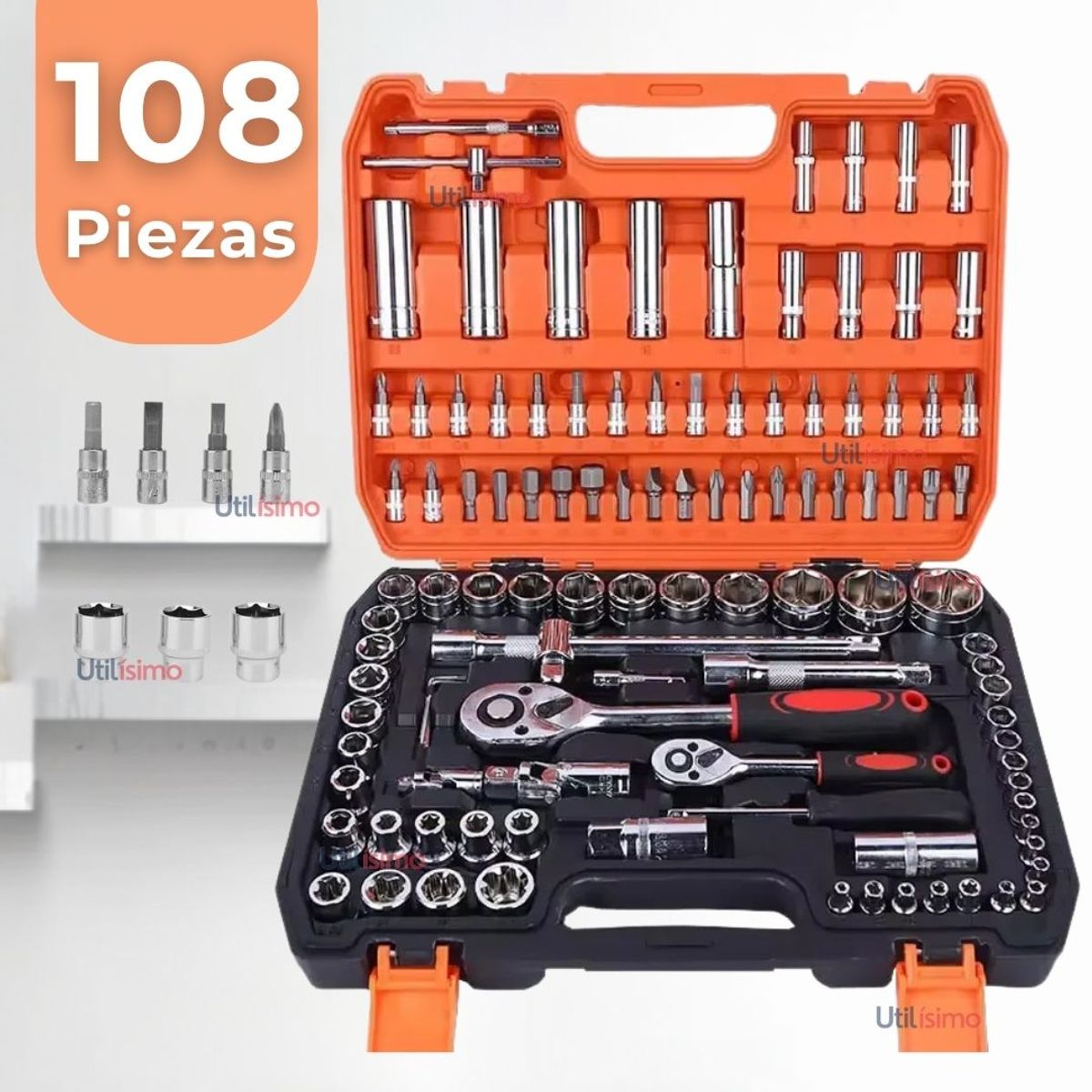 LINE - Caja de Herramientas kit Juego de Dado Chicharra 108 Piezas