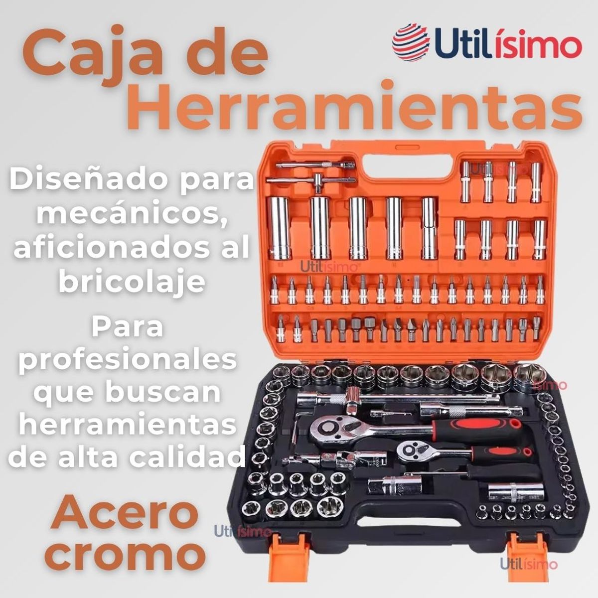 LINE - Caja de Herramientas kit Juego de Dado Chicharra 108 Piezas