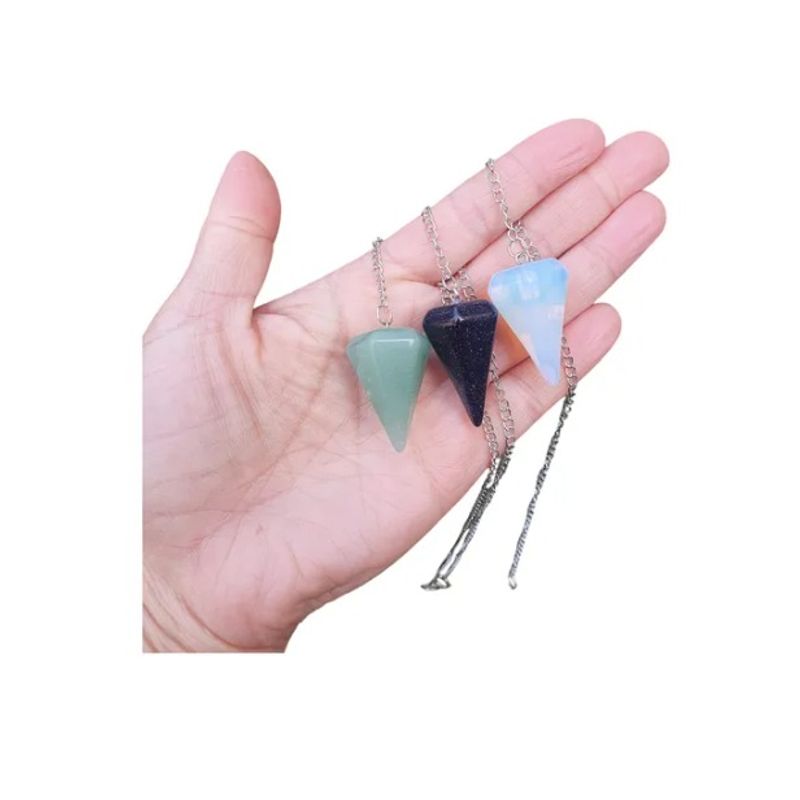 GENERICO - Set Péndulos Jade, Piedra Luna y estrella  Adivinación Reiki