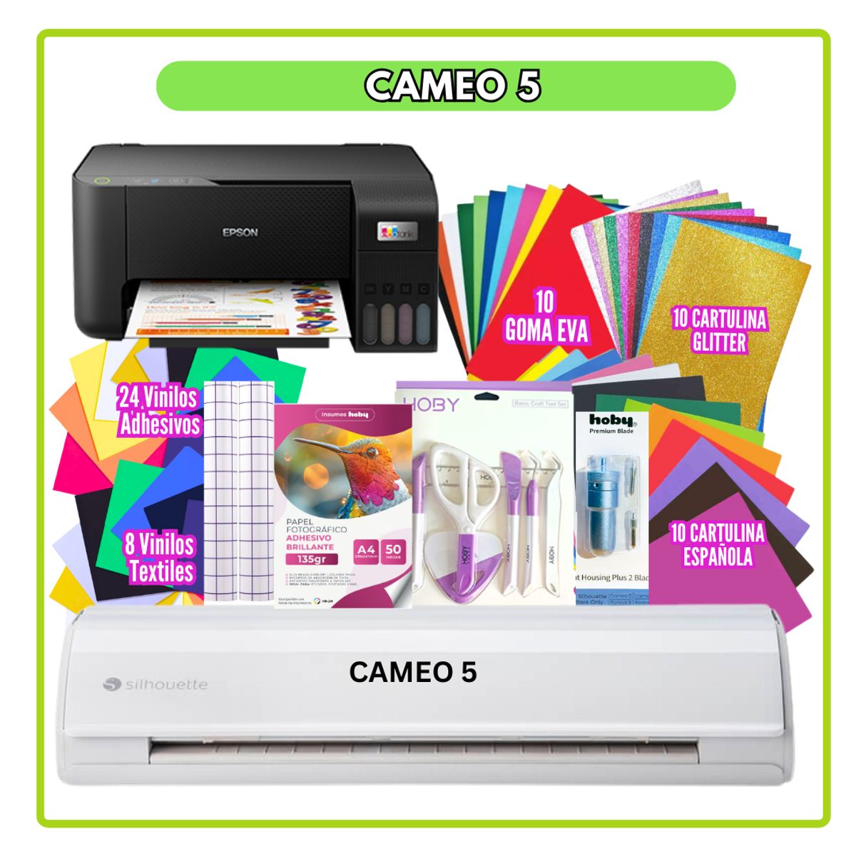 SILHOUETTE - cameo 5 + FULL PAPELERIA + IMPRESORA