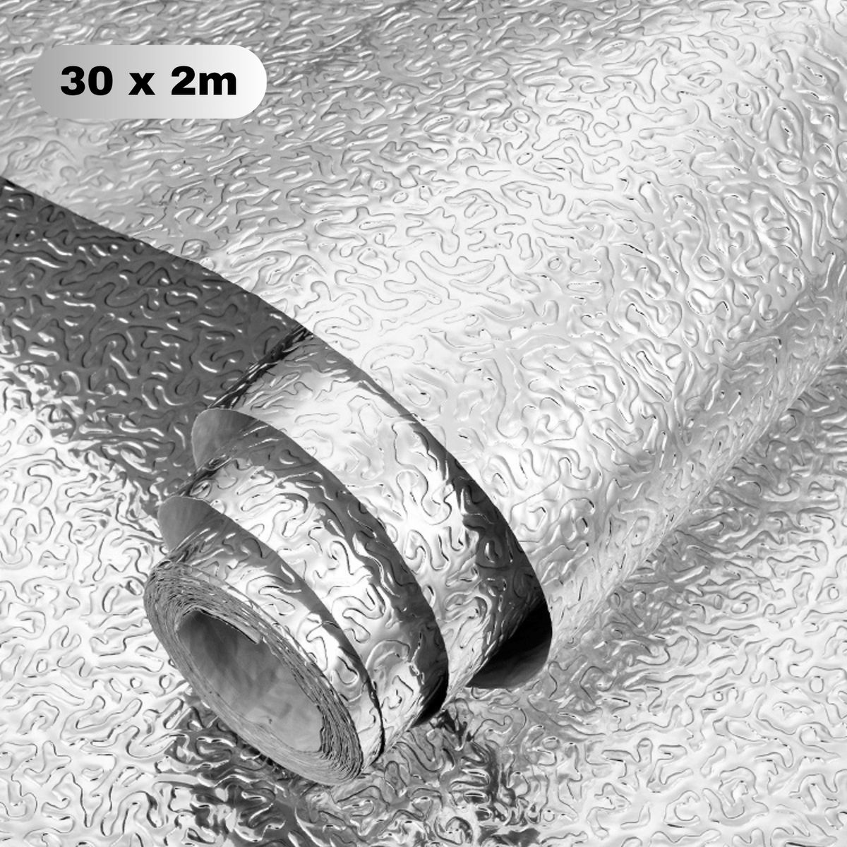 HOMESTAR - Papel Adhesivo Muebles Aluminio - Protector Multiuso (30 m x 2 m)