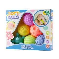CRUSEC - Set 6 Pelotas Estimulación Sensorial Para Bebés Texturizada