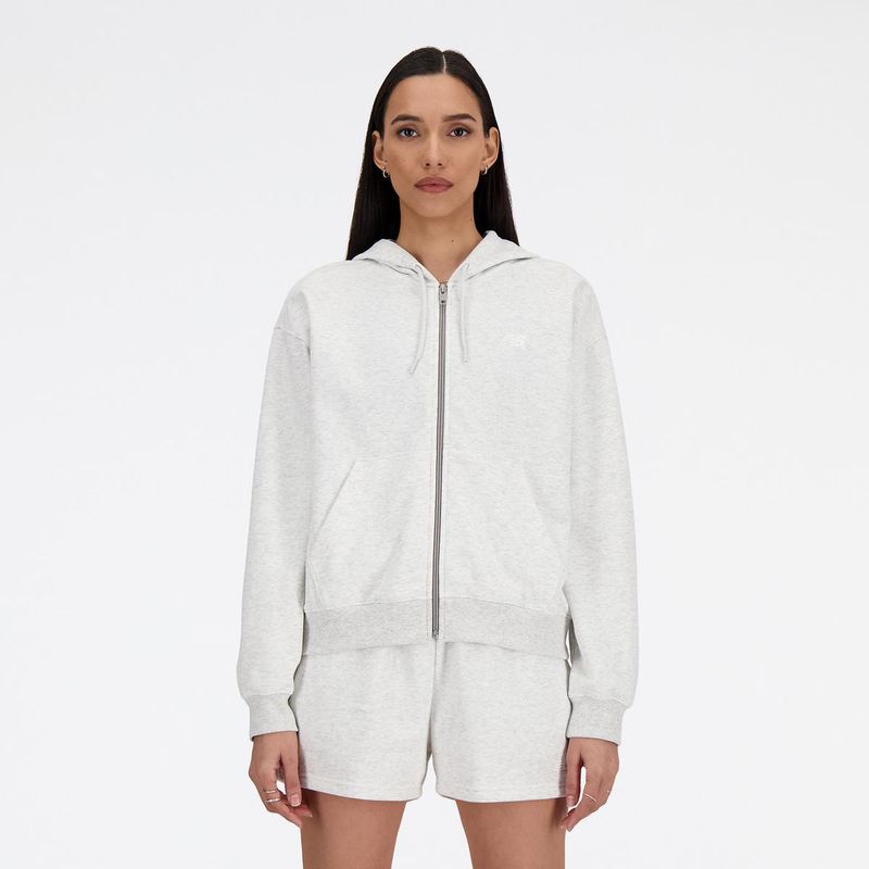 NEW BALANCE - Poleron Lifestyle Mujer New Balance Sport Essentials Gris