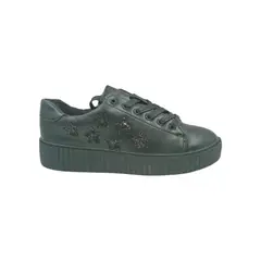 HERIEL - Zapatilla Negra Estrellas Mujer