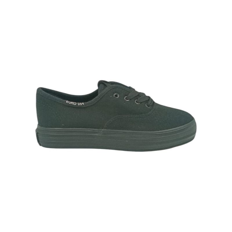 HERIEL - Zapatilla Negra Textil Mujer