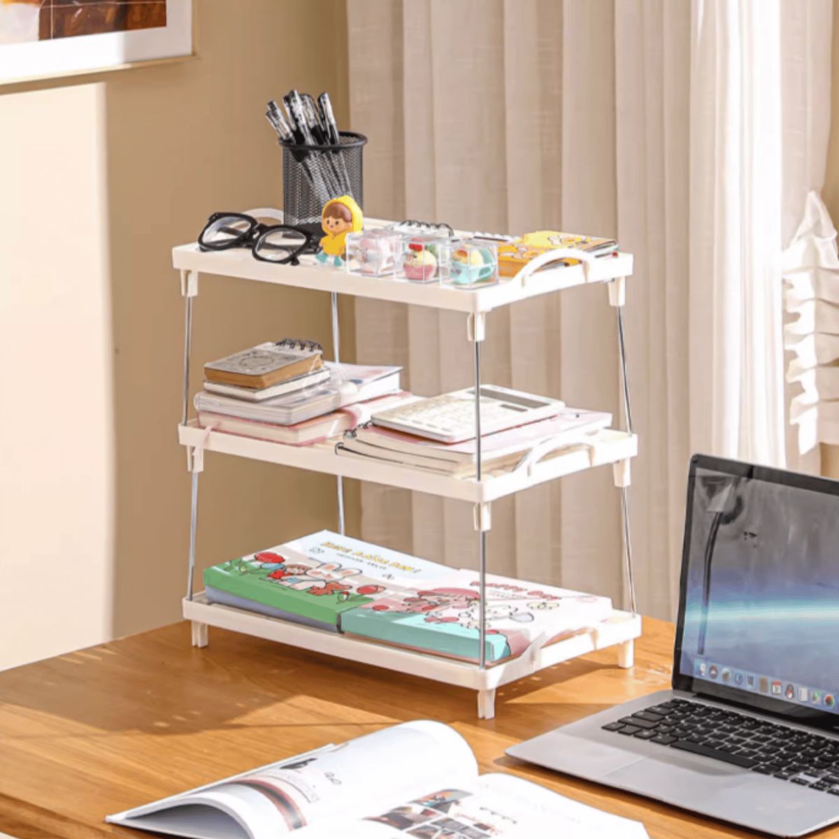 HOMESTAR - Estante Organizador Apilable y Plegable Cocina Bano