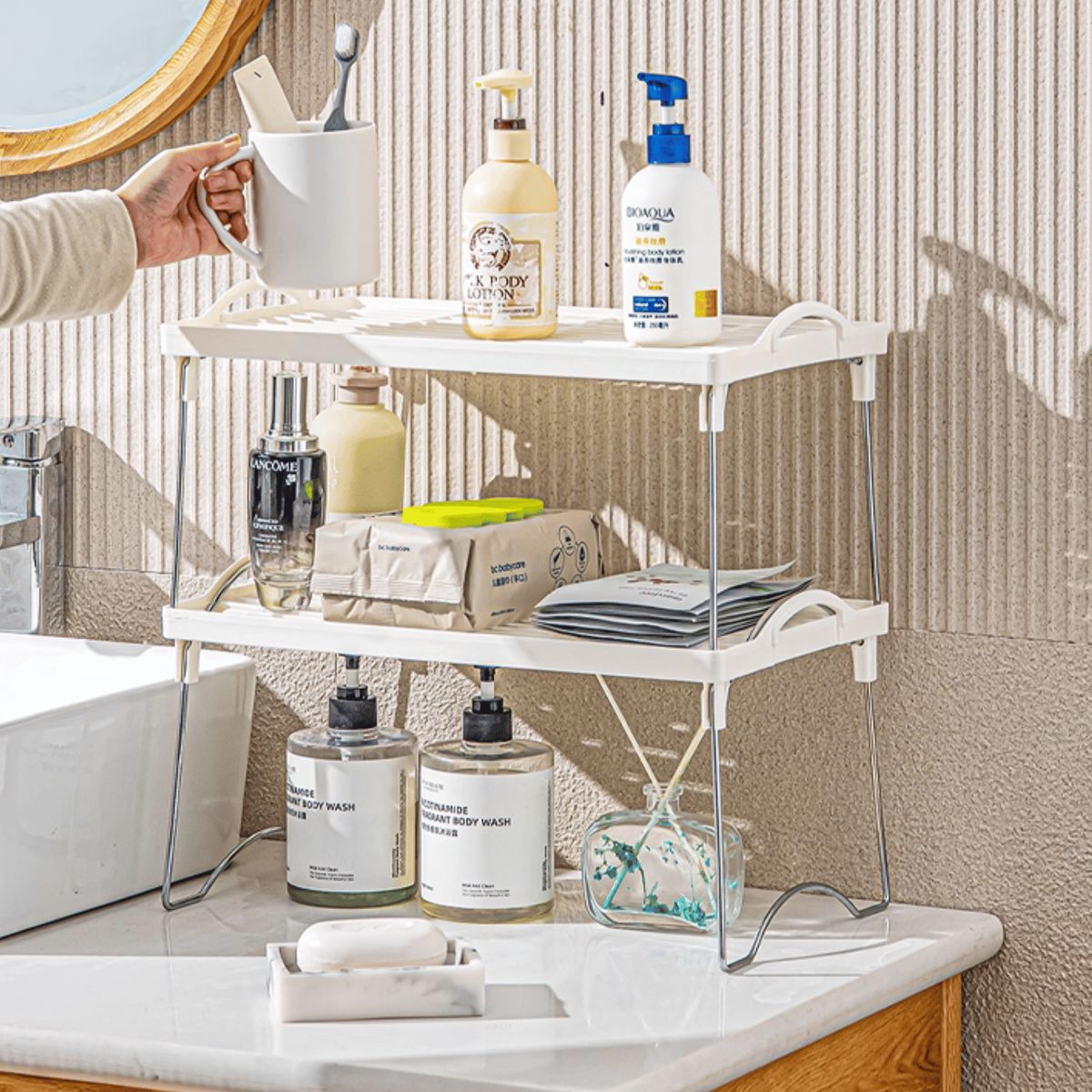 HOMESTAR - Estante Organizador Apilable y Plegable Cocina Bano