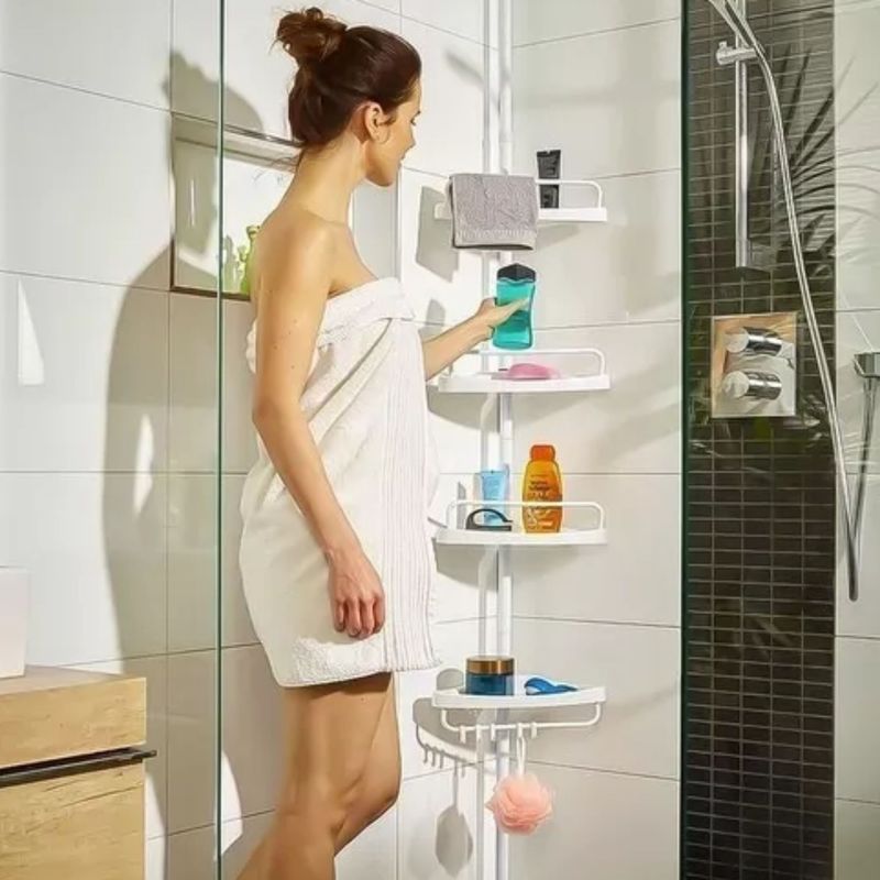 LINE - Organizador Esquinero Baño Ducha Multiuso 4 Pisos Ajustable