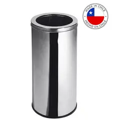 GENERICO - Basurero Acero Inoxidable tapa embudo 120 litros.