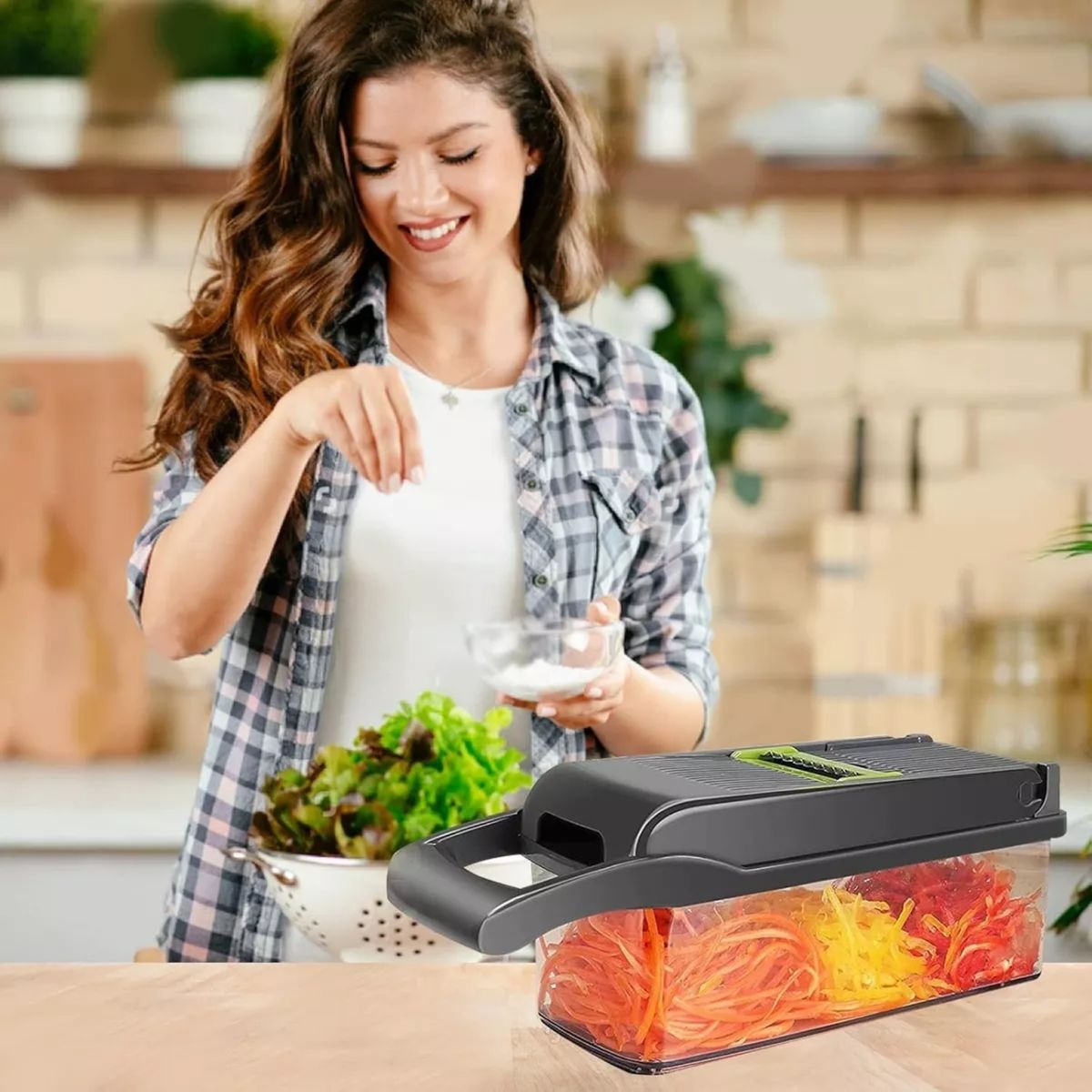 MOVI - Cortador, Rallador y Picador de Frutas y Verduras Manual 14 en 1