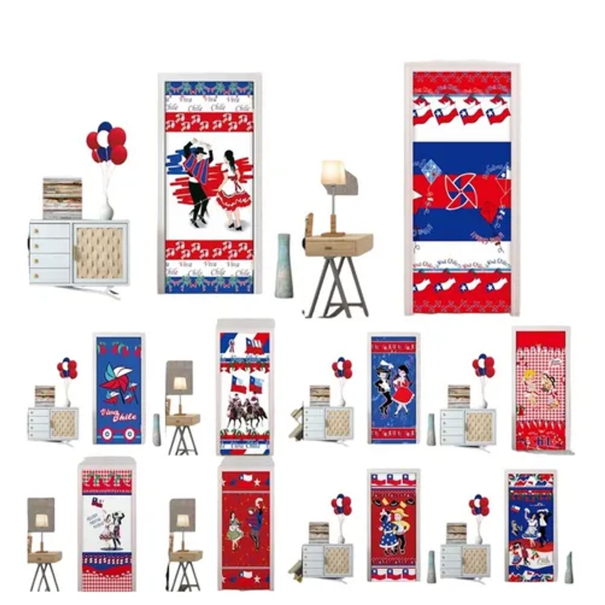 GENERICO - Funda Para Puertas Decoracion Fechas Patrias Elastica Surtida