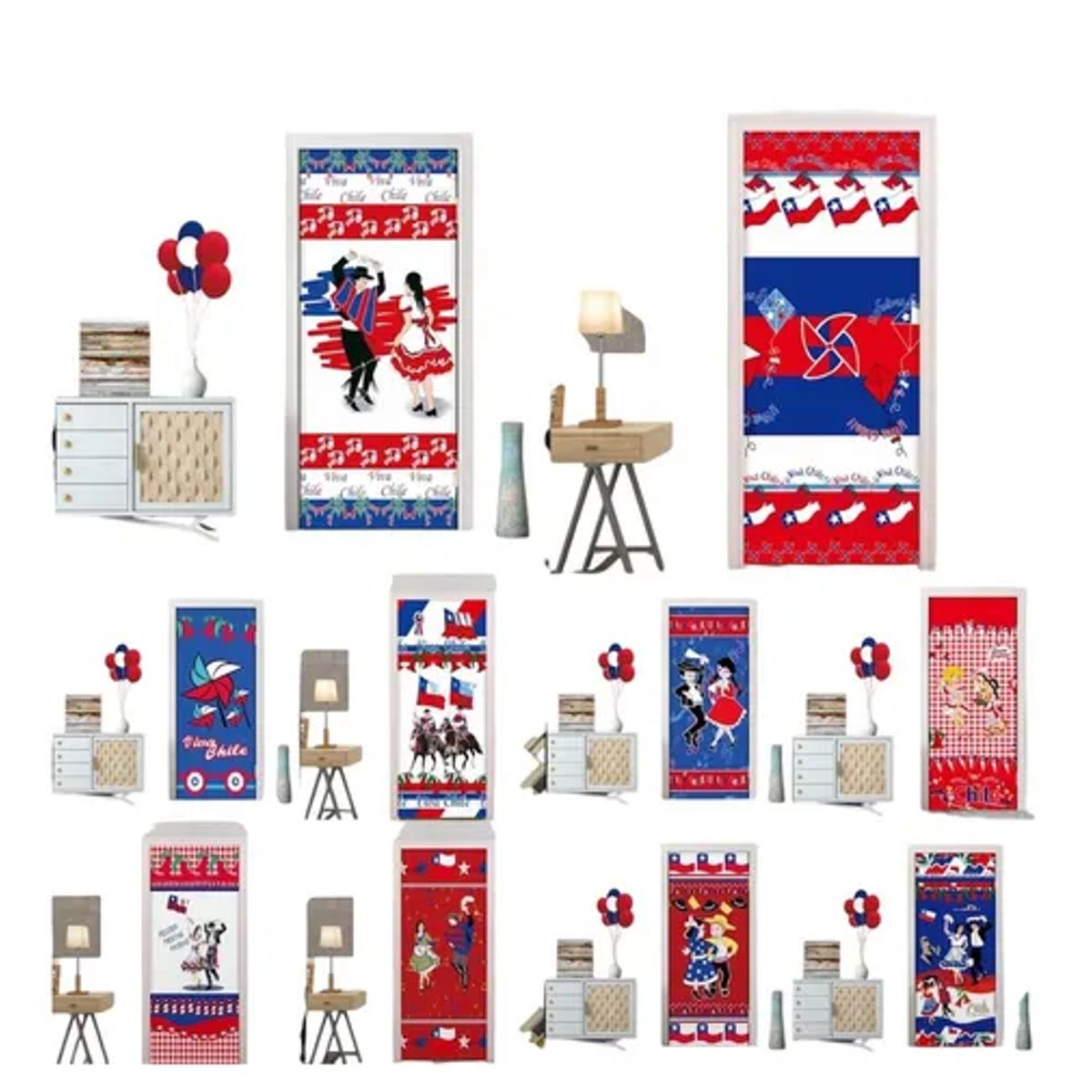 GENERICO - Funda Para Puertas Decoracion Fechas Patrias Elastica Surtida