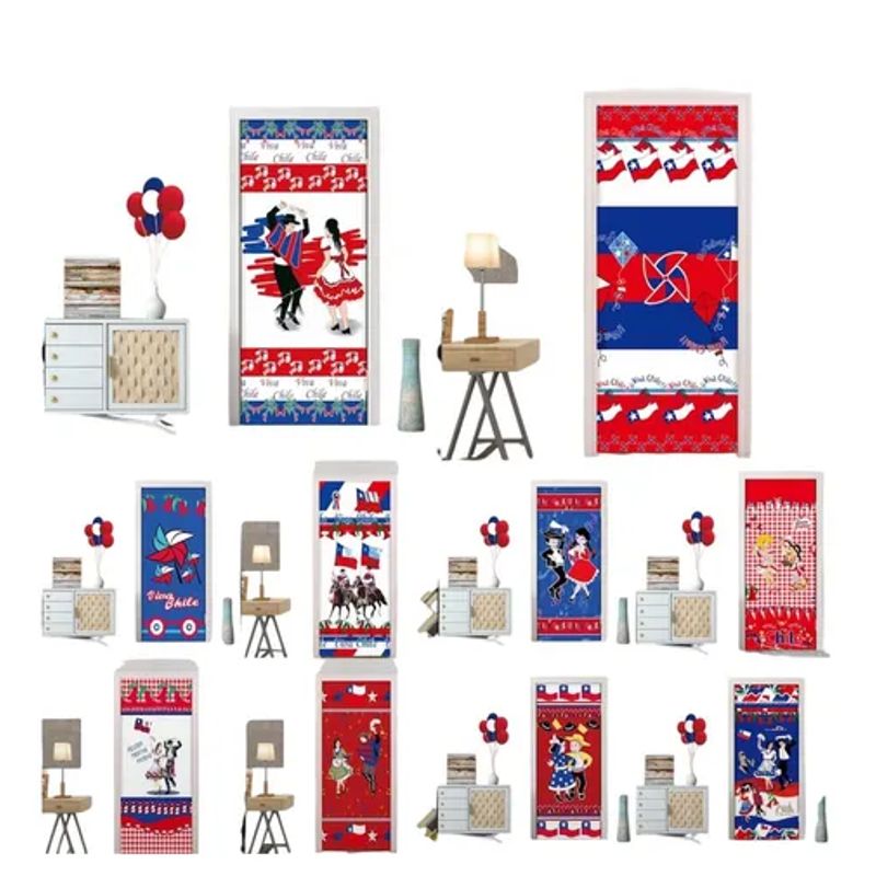 GENERICO - Funda Para Puertas Decoracion Fechas Patrias Elastica Surtida