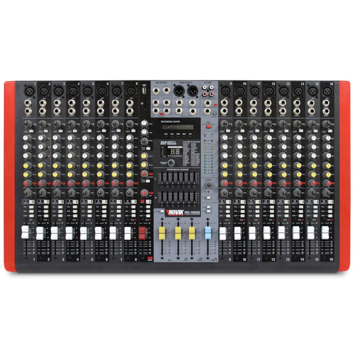 NOVIK NEO - Mixer 16 canales Novik NVK-16M USB - Rojo