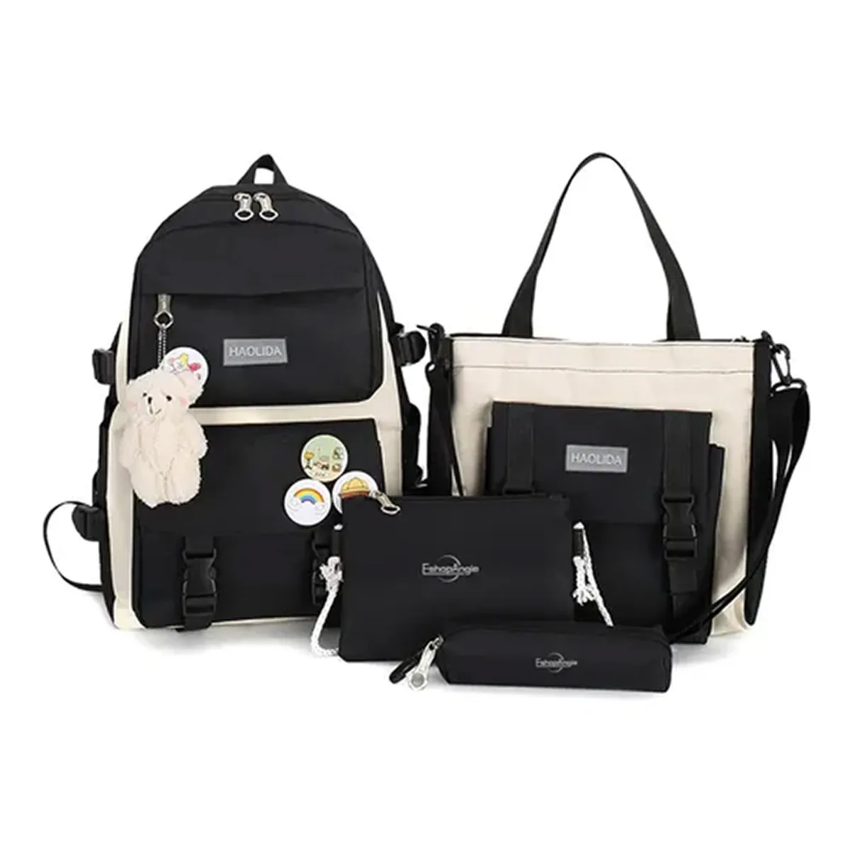 ESHOPANGIE - Mochila Urbana Escolar Viaje Estilo Coreano 4 Piezas