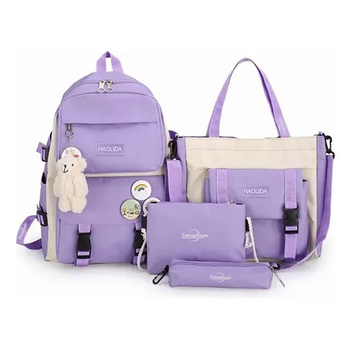 ESHOPANGIE - Mochila Urbana Escolar Viaje Estilo Coreano 4 Piezas