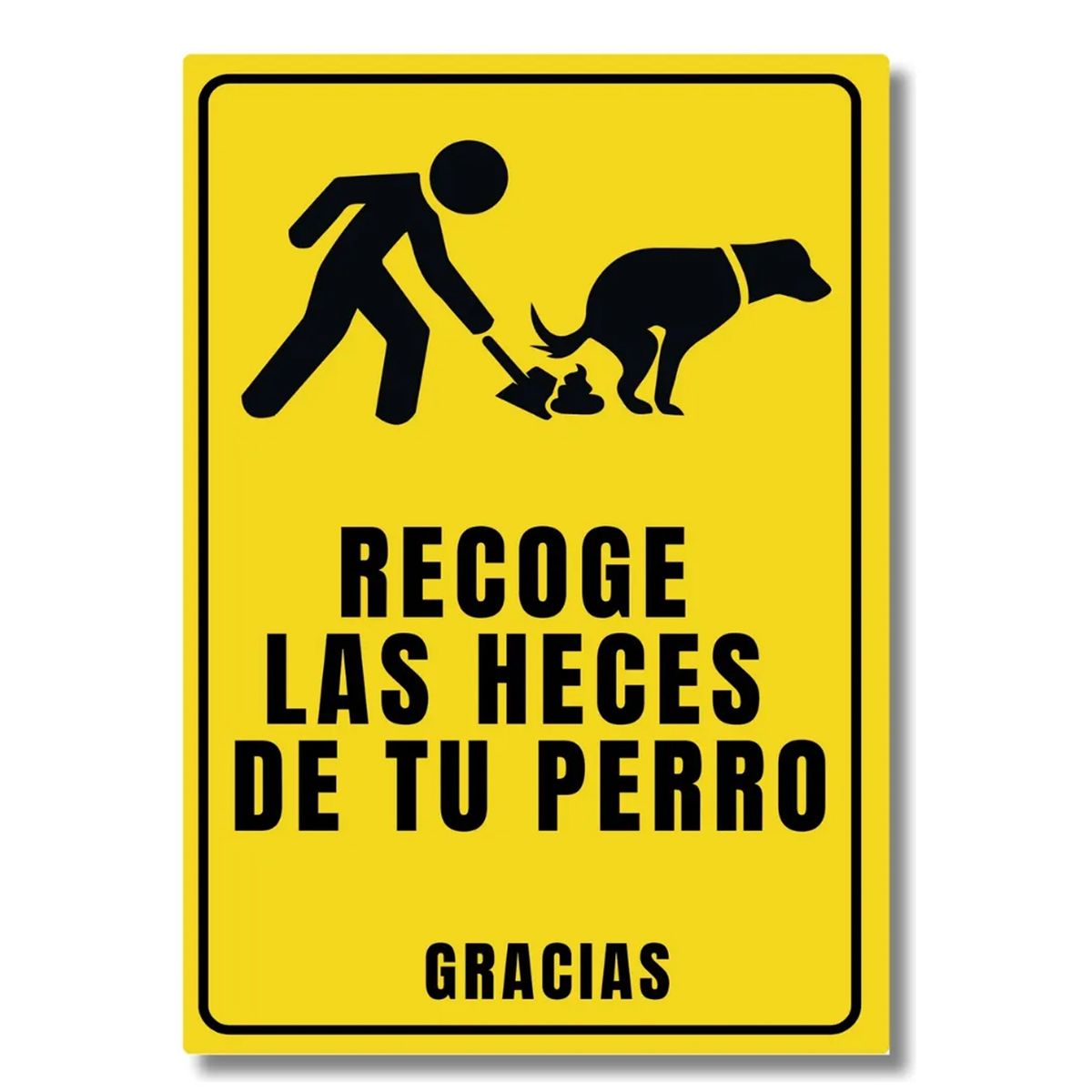 CREA PRINT - Aviso  recoge heces de tu perro sobre base metalica 20x30 cms