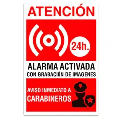 CREA PRINT - Aviso en base aluminio Disuasiva alarma activada