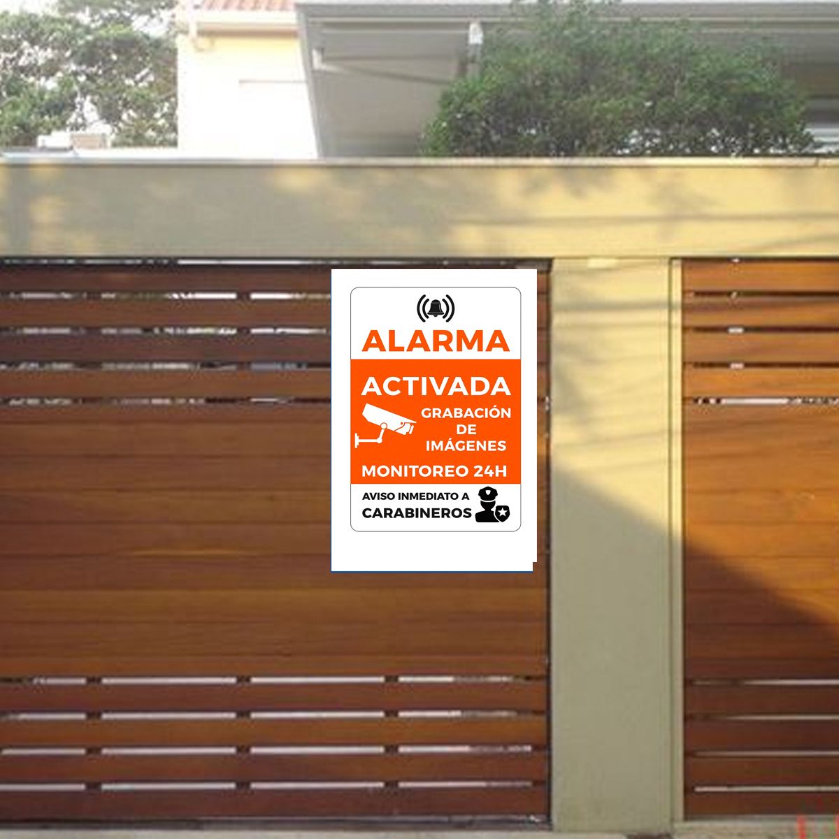 Aviso en base aluminio Disuasiva Alarma, marca CREA PRINT - Foto 2