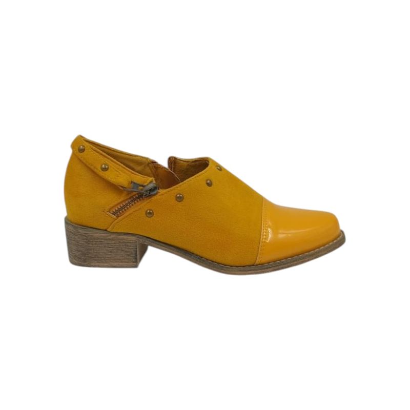 HERIEL - Zapato Amarillo Taco Bajo Mujer