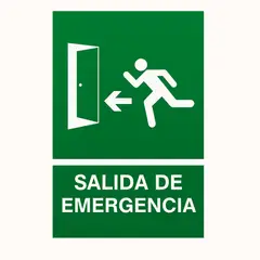 CREA PRINT - Aviso Salida de Emergencia sobre base metalica 20x30 cms