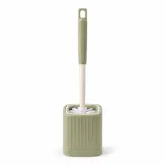 HOMESTAR - Escobilla de baño verde mate con base contenedora