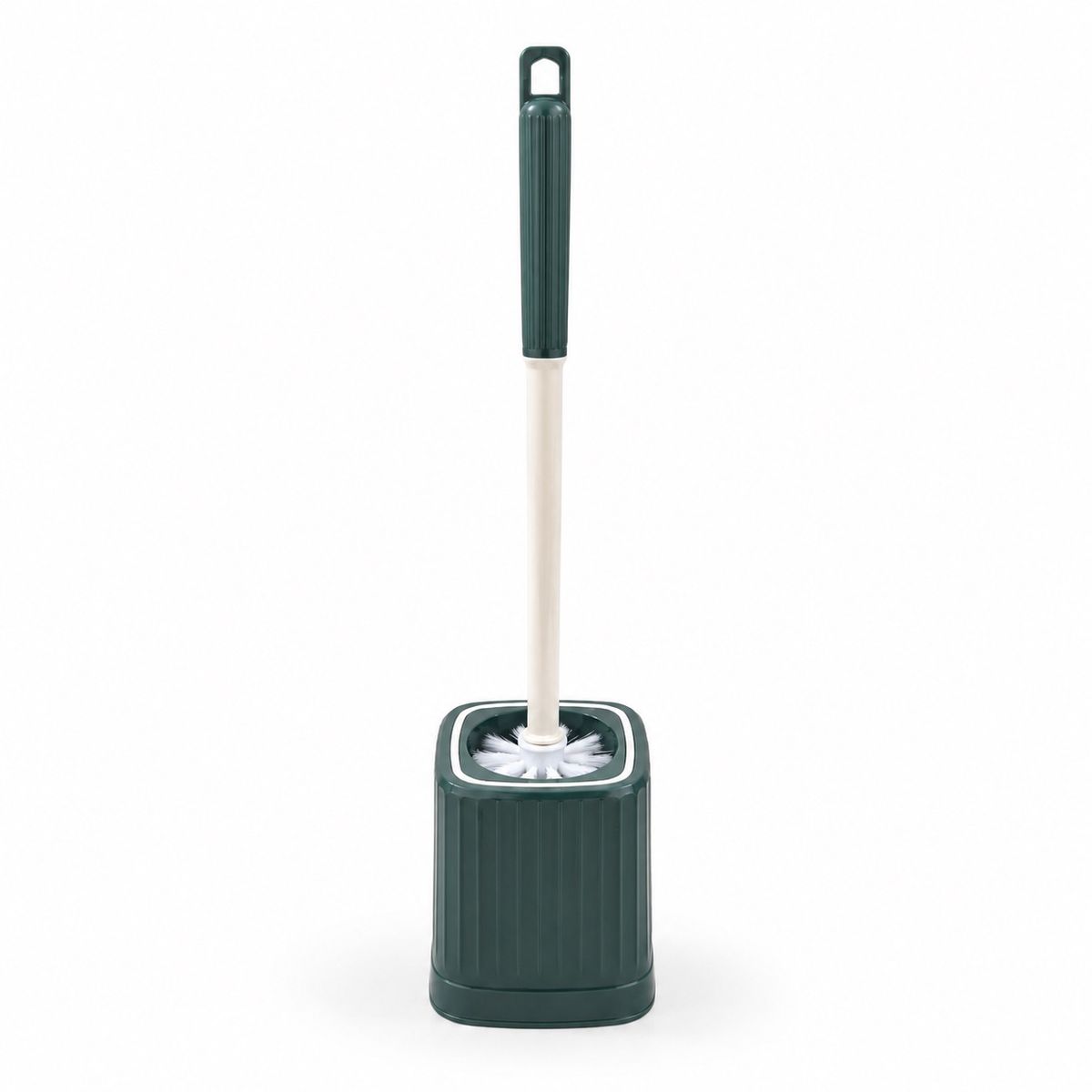 HOMESTAR - Escobilla de baño verde oscuro con soporte contenedor