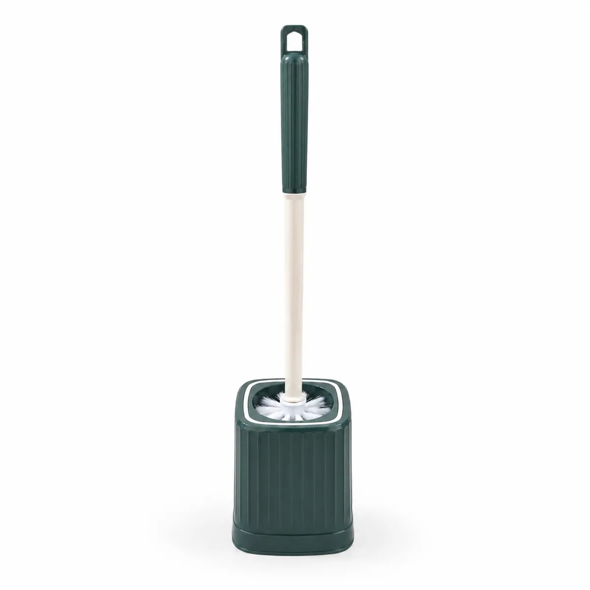 HOMESTAR - Escobilla de baño verde oscuro con soporte contenedor