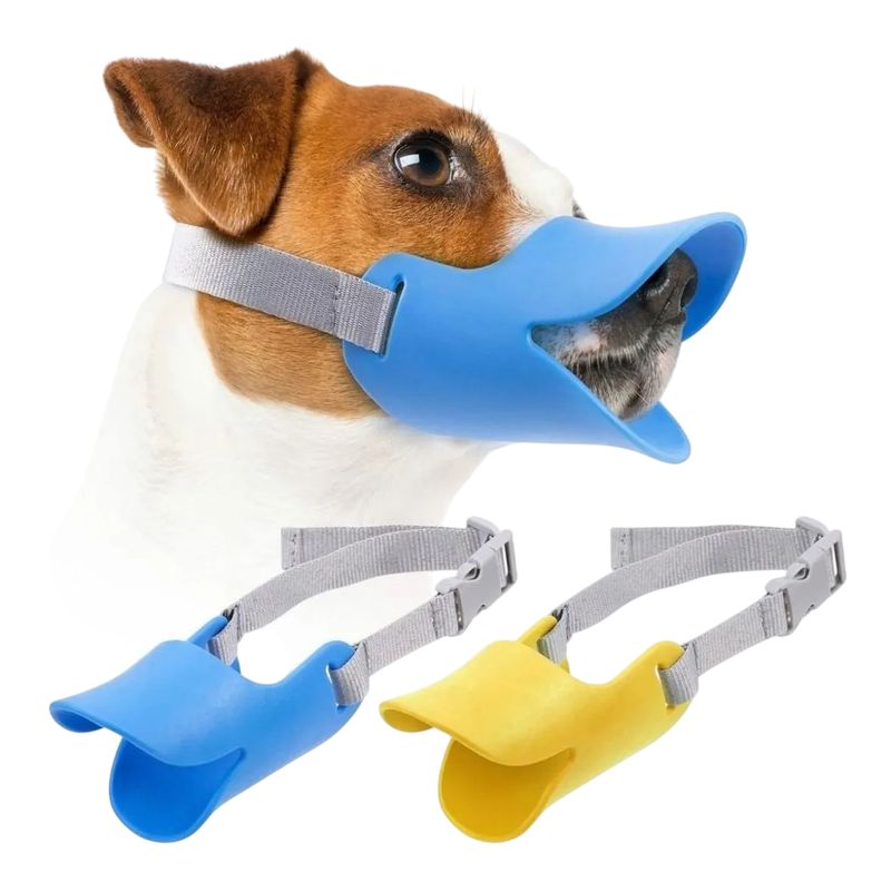 GENERICO - Bozal Protector Seguridad Para Perros Flexible Diseño Pato