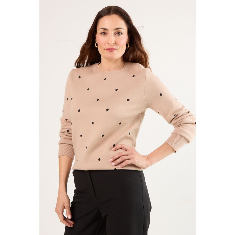 MA GRIFFE - Sweater Mujer Beige Magriffe