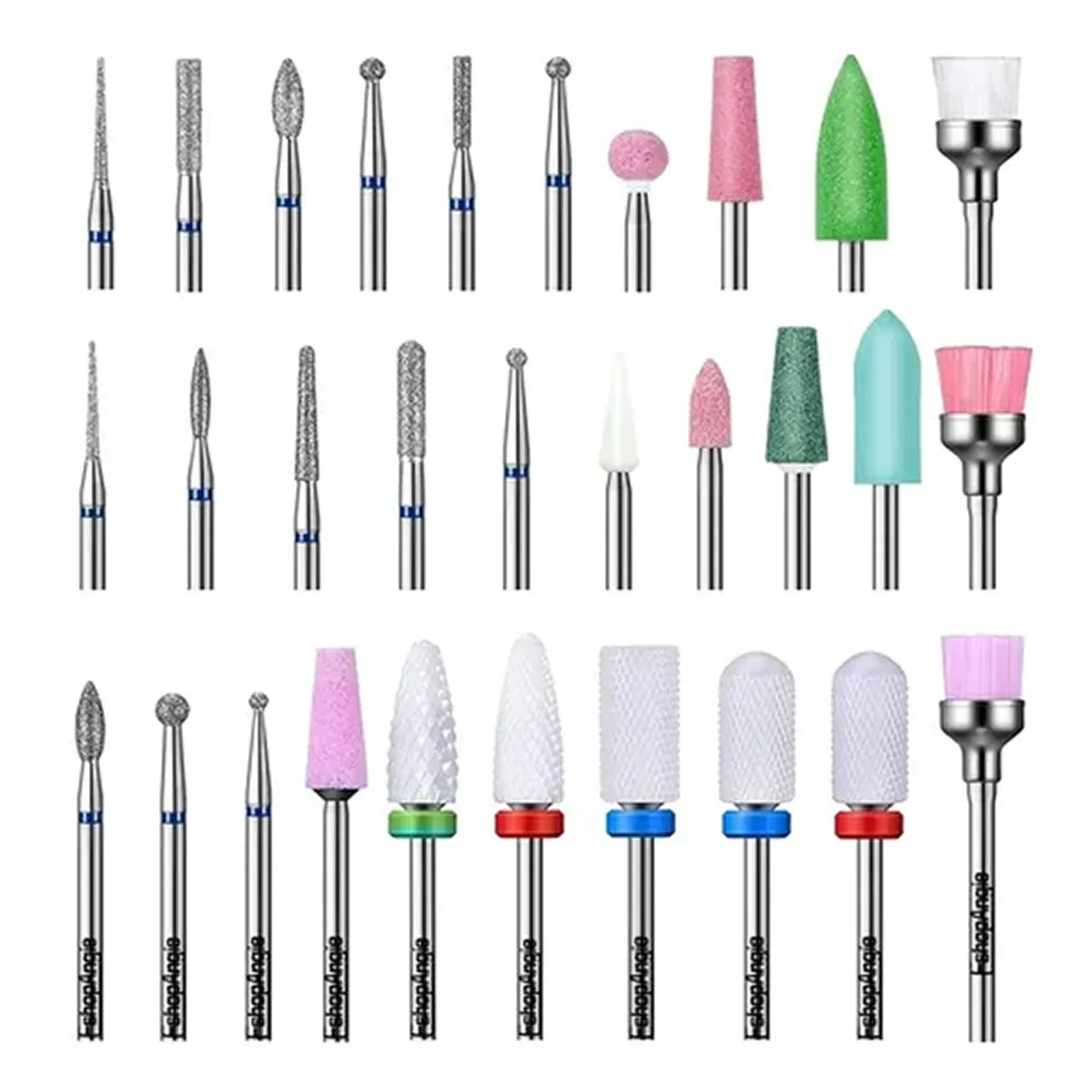 ESHOPANGIE - Juego Manicura Pedicura Broca Uña Cerámica Profesional 30pcs
