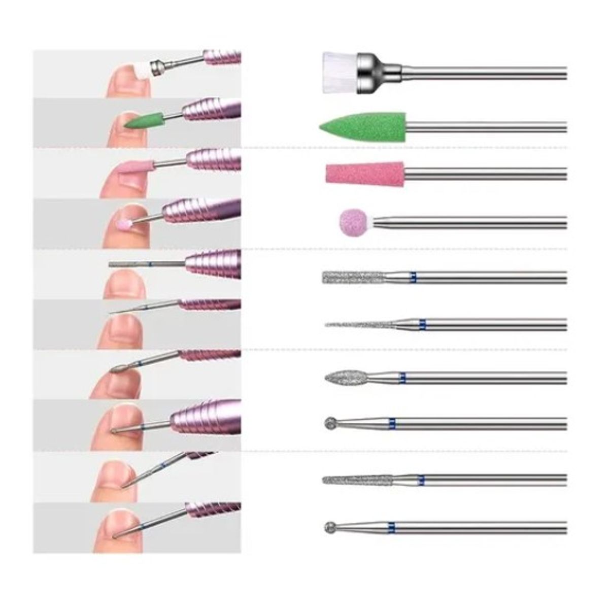 ESHOPANGIE - Juego Manicura Pedicura Broca Uña Cerámica Profesional 30pcs