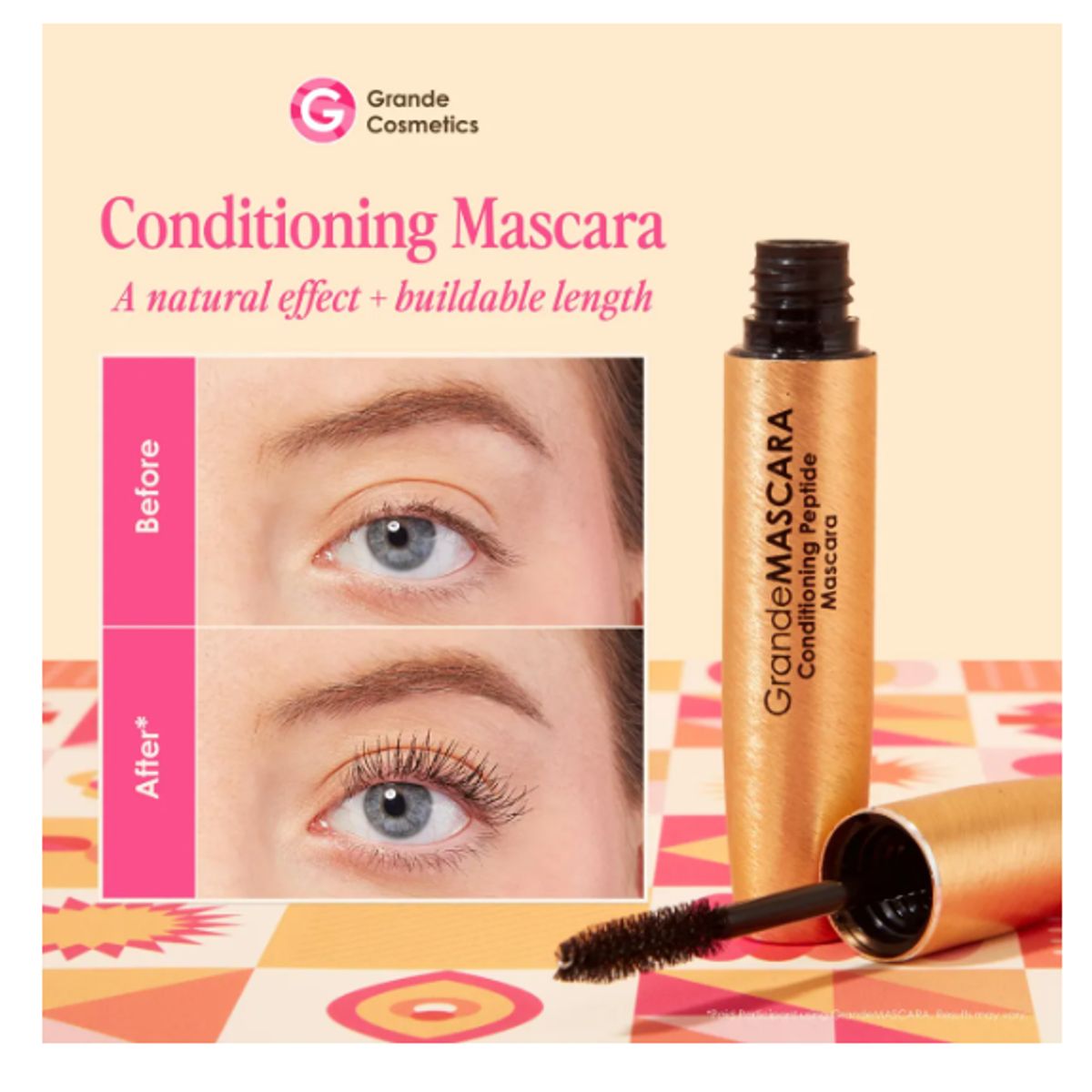 GRANDE COSMETICS - Mascara de Pestañas Acondicionadora con Peptidos 6 gr Grande Cosmetics