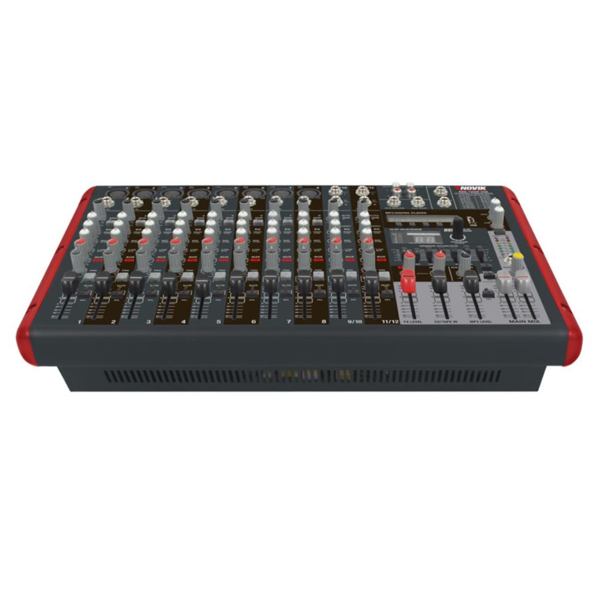 NOVIK NEO - Mixer Amplificado Novik NVK-1200P USB - Rojo