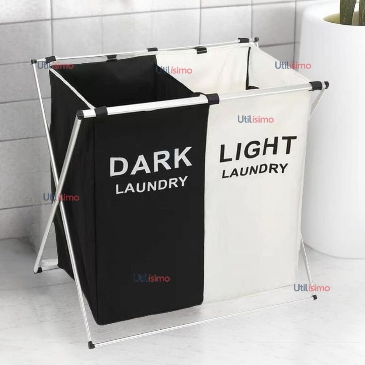 LINE - Canasto Plegable para Ropa 2 en 1 Tela Práctico Para El Hogar