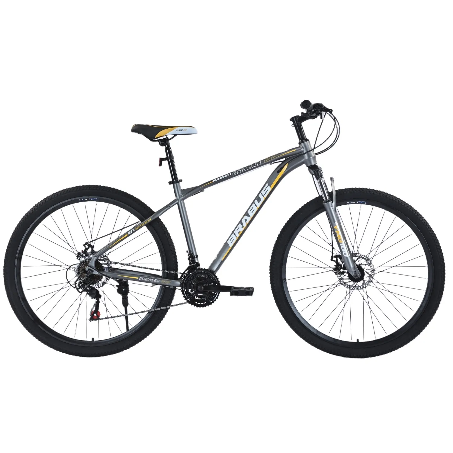 Mountain Bike Bicicleta De Rut BRABUS Bicicleta MTB Raiden Aro 29 Gris