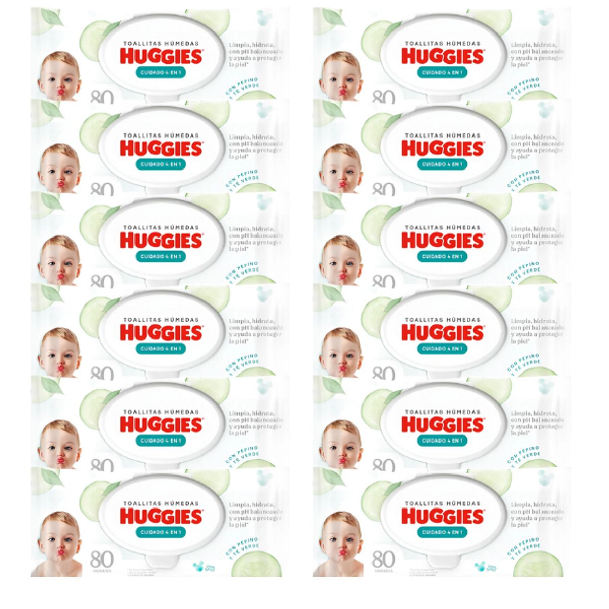 HUGGIES - Wipes Toalla Húmeda Huggies  One and Done 80 - Caja 12 paquetes 960 unidades