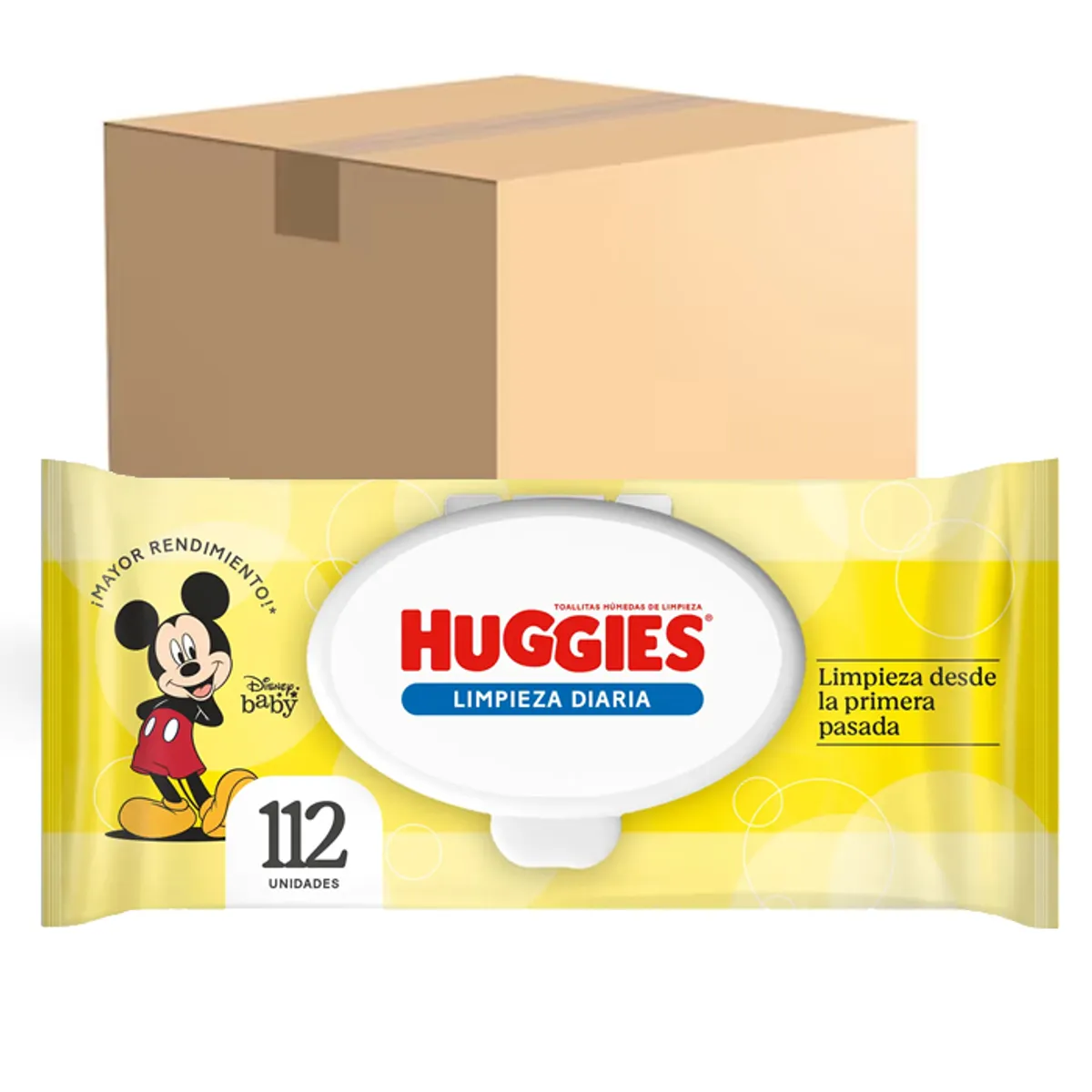 HUGGIES - Wipes Toalla Húmeda Huggies Limpieza Diaria 112 - Caja 12 paquetes 1344 unidades