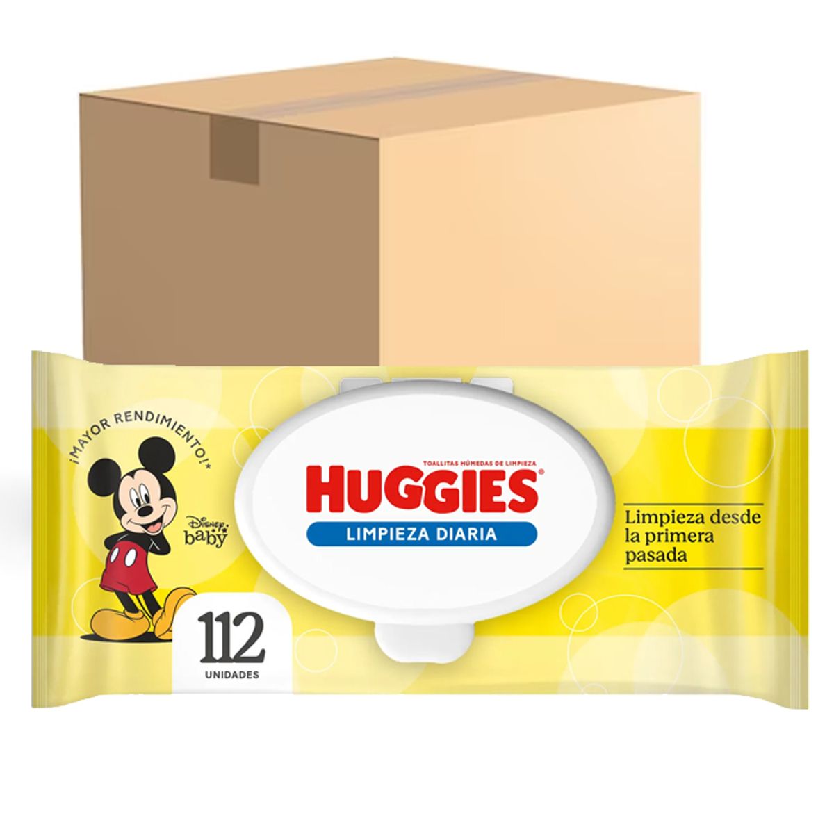 HUGGIES - Wipes Toalla Húmeda Huggies Limpieza Diaria 112 - Caja 12 paquetes 1344 unidades