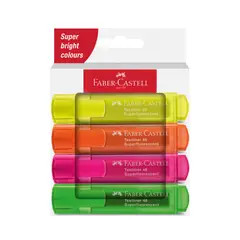 FABER-CASTELL - Marcadores Destacadores Estuche Cartón 4 Color